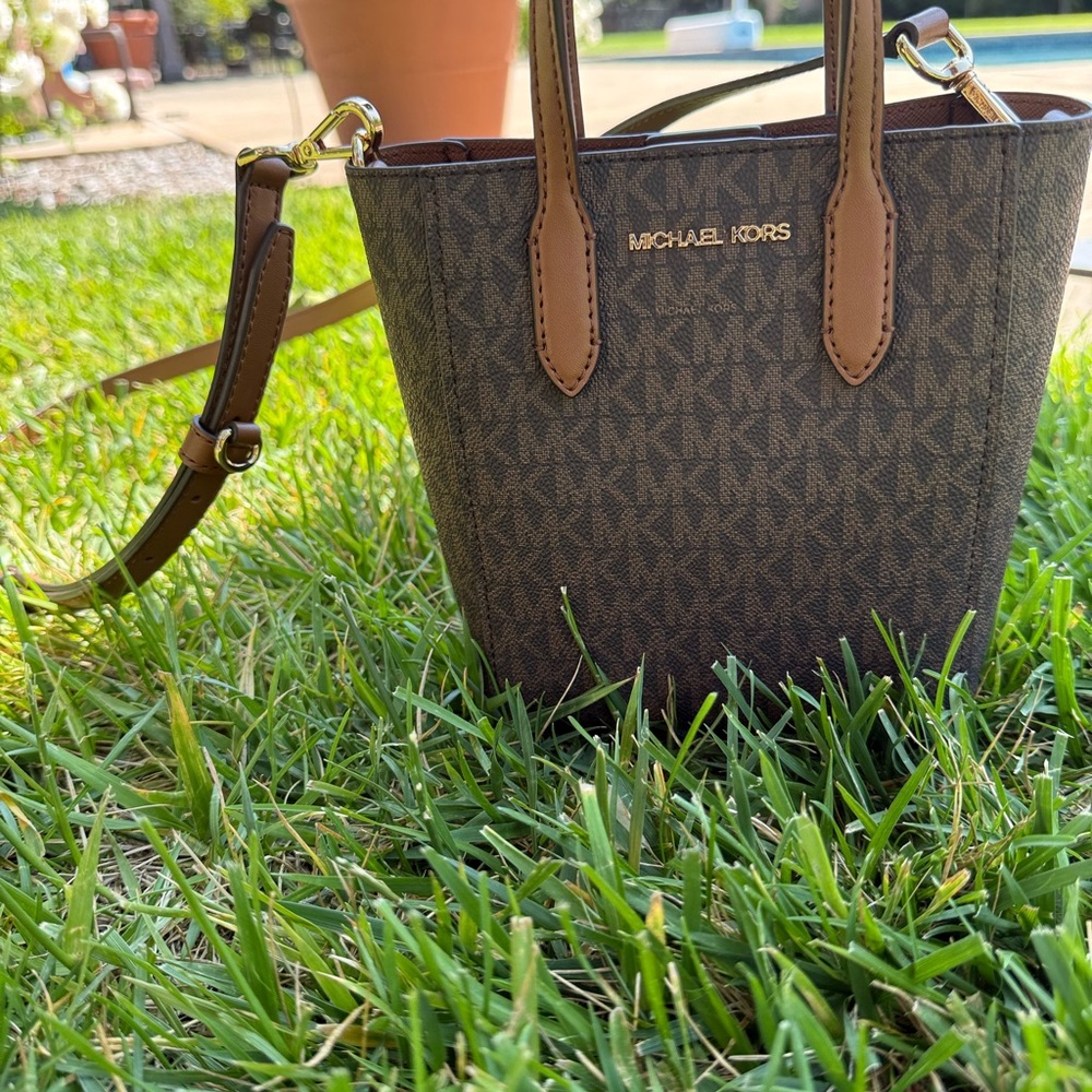Michael Kors Brown Crossbody Bag with Signature Monogram